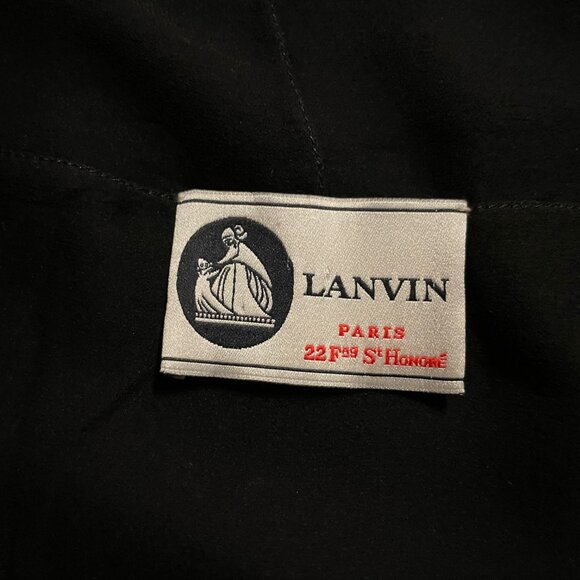 LANVIN BLACK CASHMERE SILK CHIFFON TRIMMED BOLERO- SIZE SMALL - Picture 7 of 9